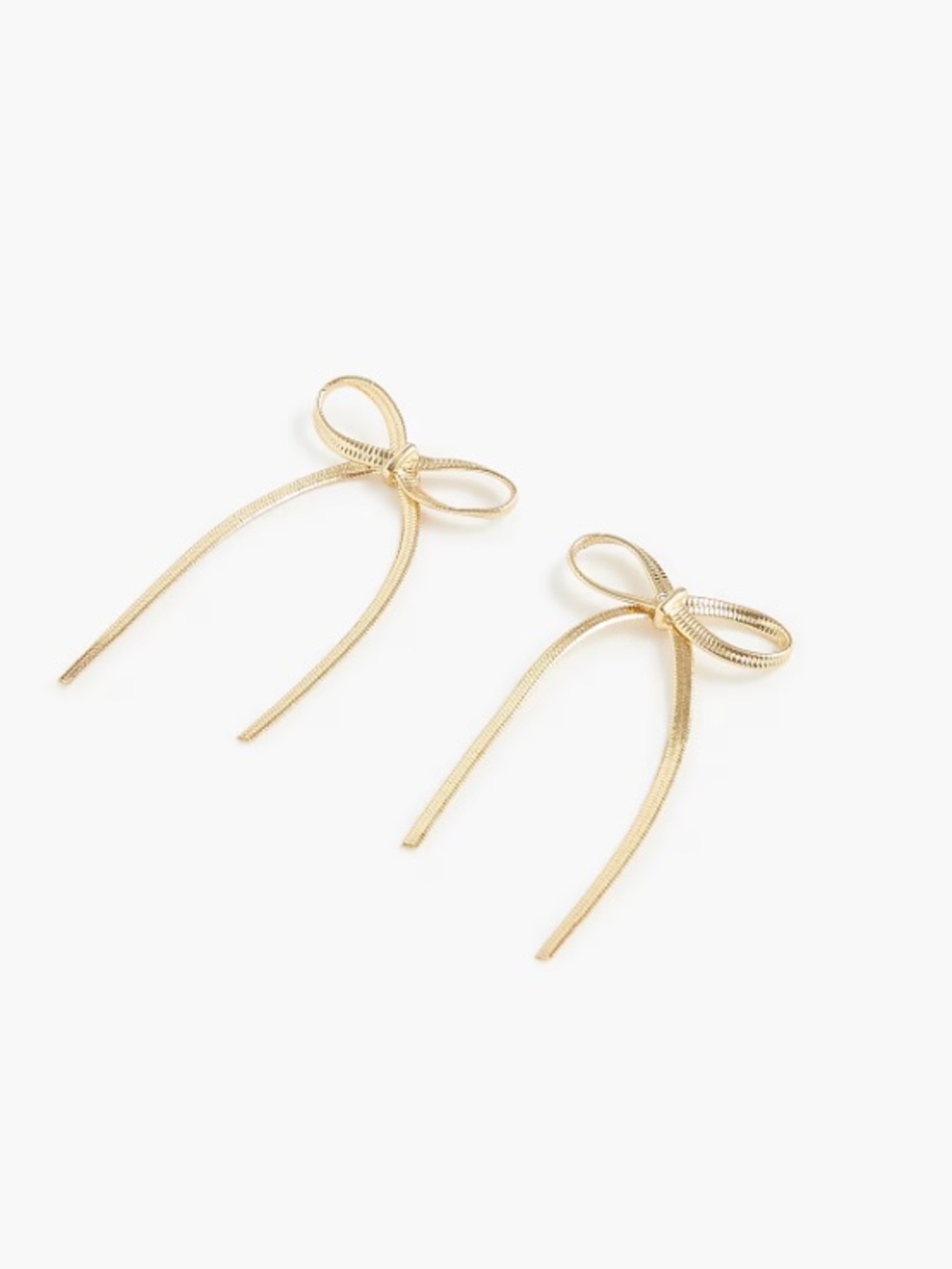 J crew gold Metallic bow earrings